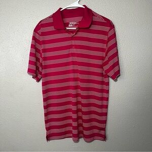 Nike Golf Polo Shirt Tour Performance Pink Striped Size Small Mens